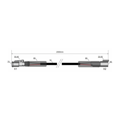 Удлинитель кабеля LED 2м DT -70W